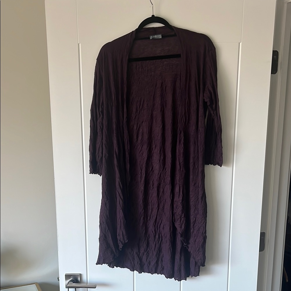 Purple Open Front Cardigan